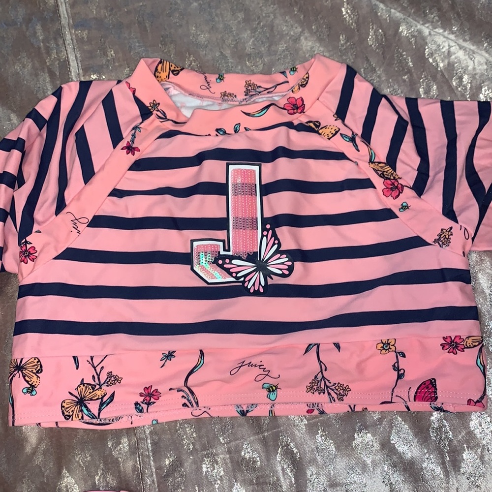 EUC juicy couture 2 piece rash tankini size 10 - Picture 4 of 9